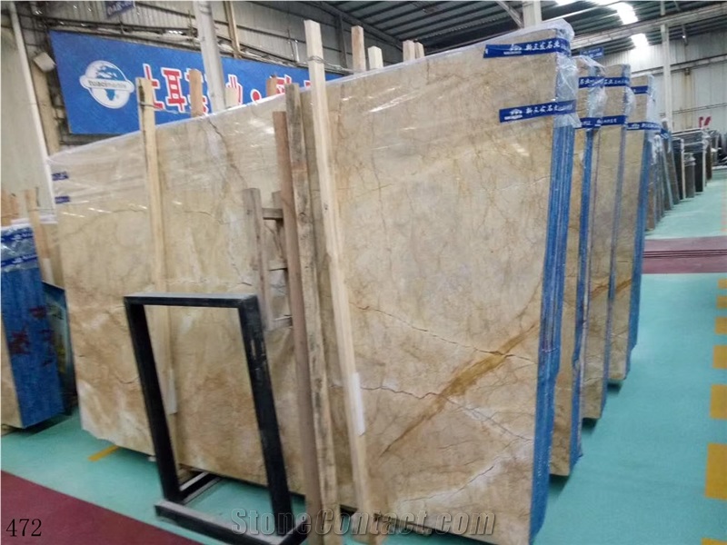 Yellow Golden River Marble Feather Gold Stone Slab