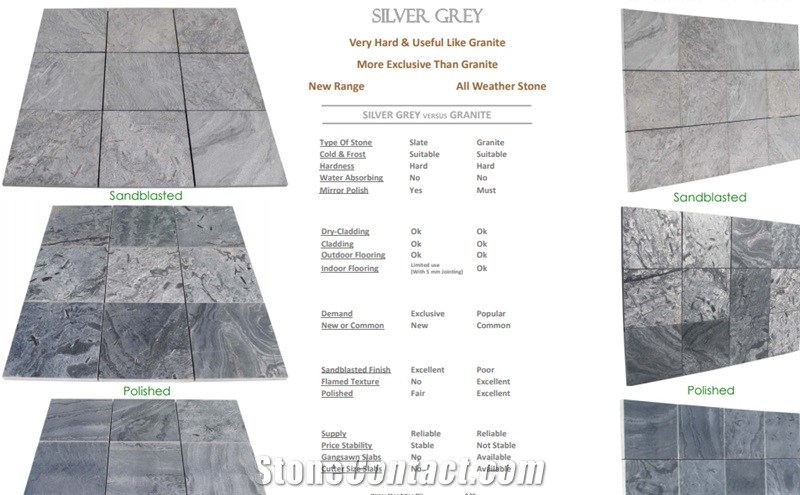 Silver Grey Slate Tiles