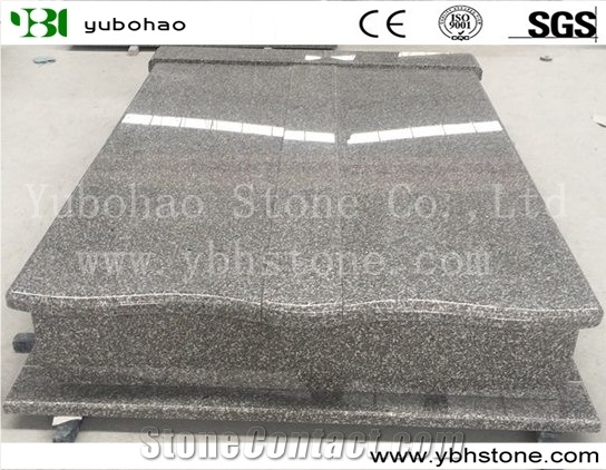 China G603 Granite Simple Double Tombstone for European