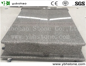 China G603 Granite Simple Double Tombstone for European