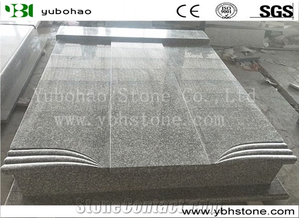 China G603 Granite Simple Double Tombstone for European