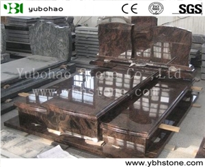 China G603 Granite Simple Double Tombstone for European