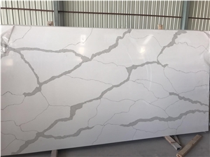 Calacatta C White Quartz Polished Slabs