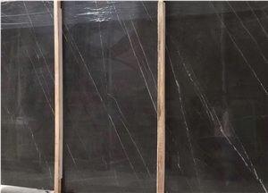Pietra Grey Marble Black Shining Slabs Iran