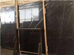Pietra Grey Marble Black Shining Slabs Iran