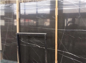 Pietra Grey Marble Black Shining Slabs Iran