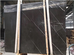 Pietra Grey Marble Black Shining Slabs Iran