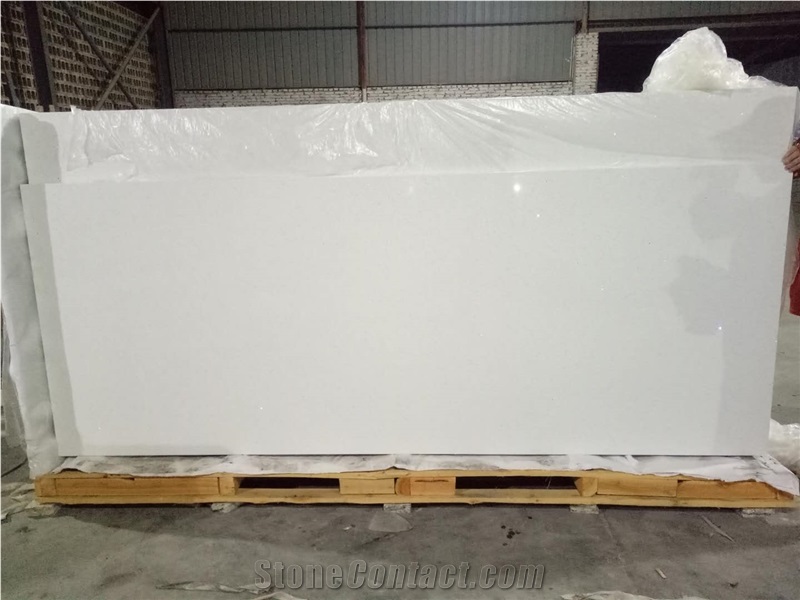 Stellar White Quartz Polished Surface Pure Bright