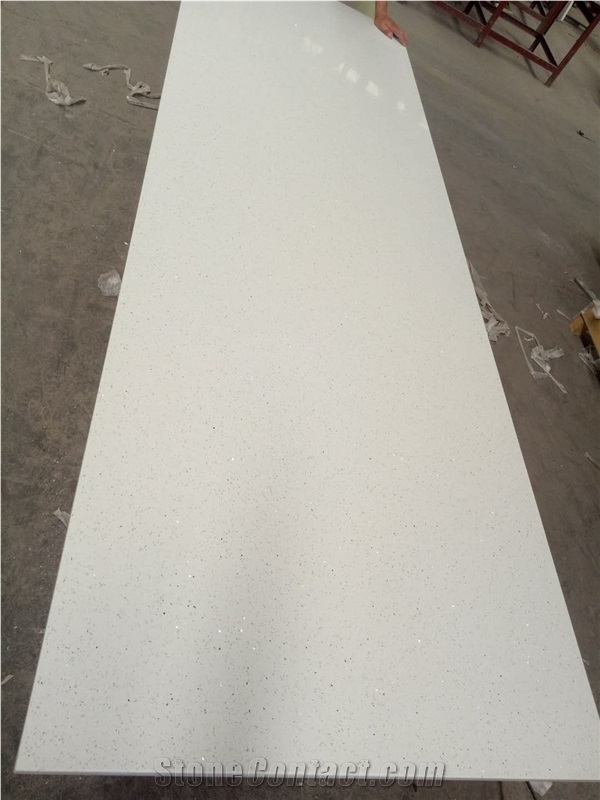 Stellar White Quartz Polished Surface Pure Bright