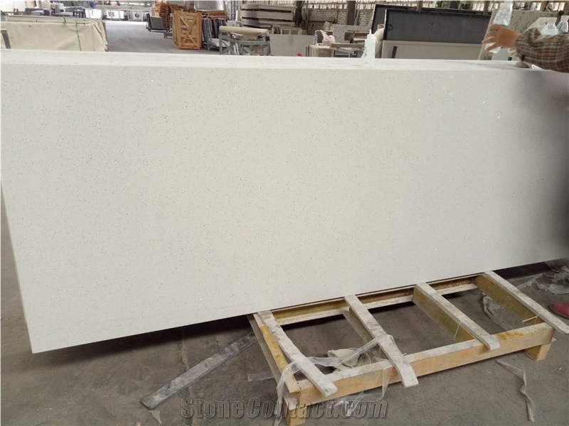 Stellar White Quartz Polished Surface Pure Bright