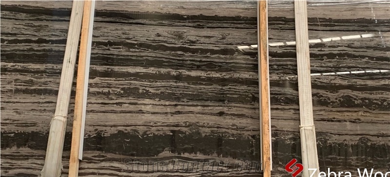 Zebra Brown Marble Strip Straight Exotic Tiles