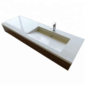Artificial White Quartz Vanity Tops with Sink