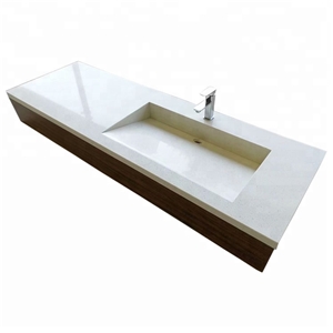Artificial White Quartz Vanity Tops with Sink
