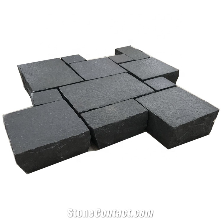 Interlocking Grey Tumbled Granite Driveway Paving