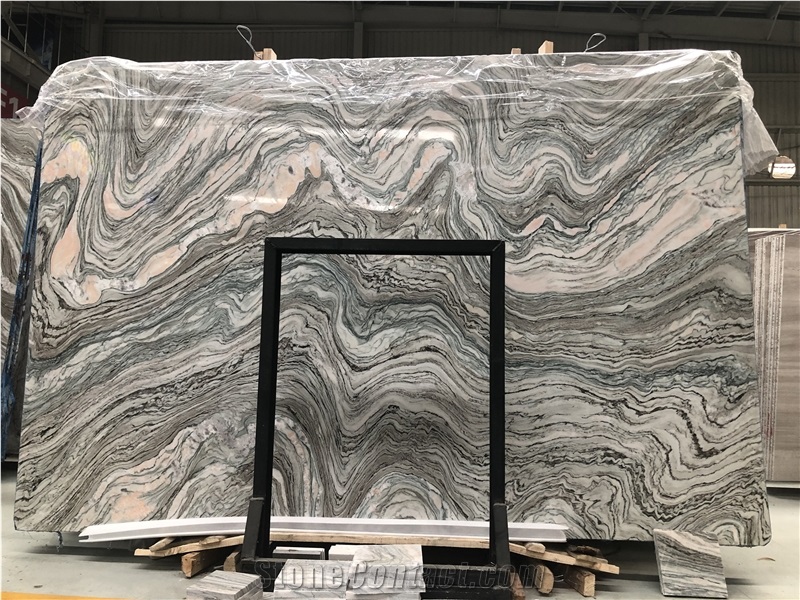 Polished Black Dune Marble Slabs