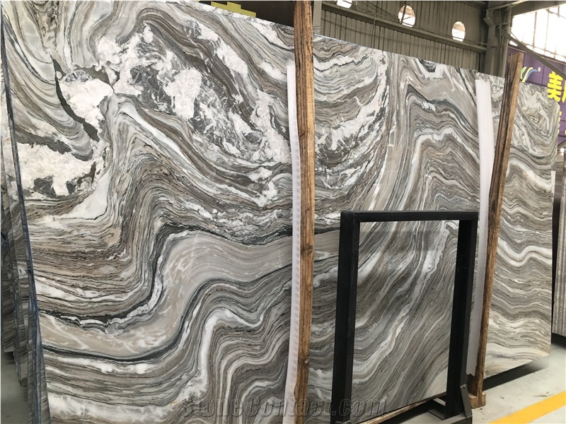 Polished Black Dune Marble Slabs