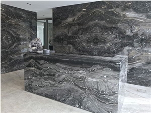 Polished Iride Nero E Grigio Slabs