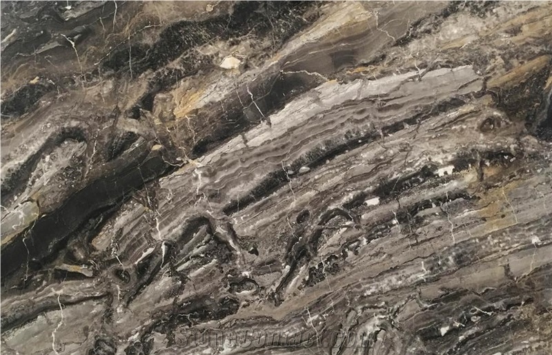 Polished Iride Nero Marble Slabs