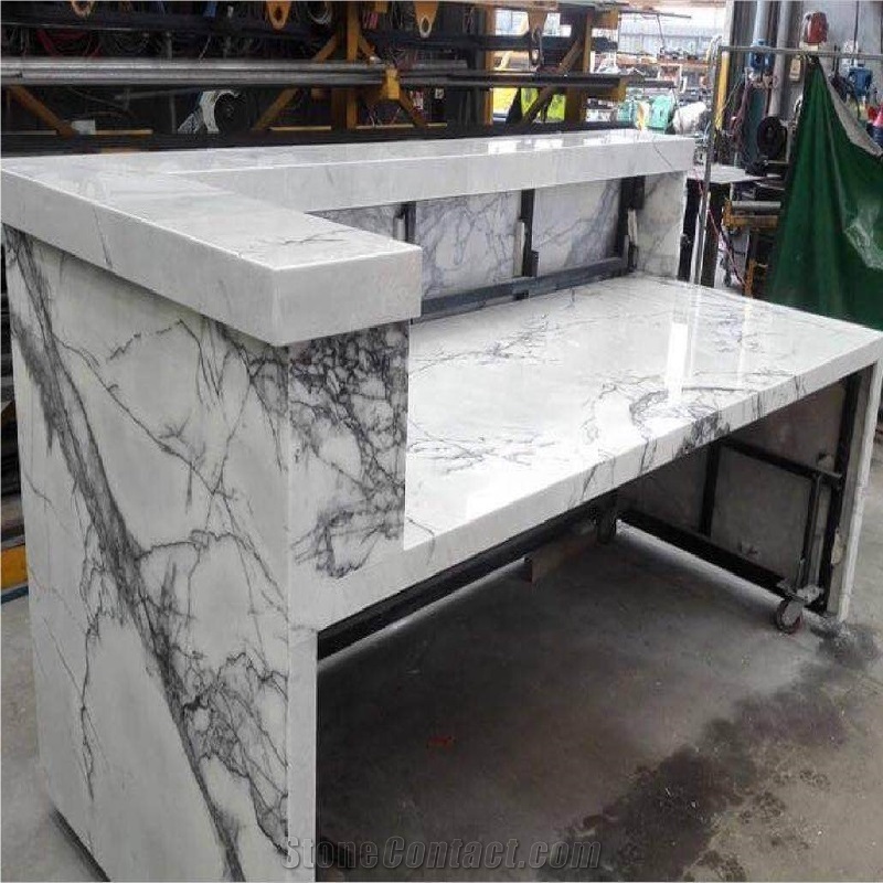 Polished Vigaria White Marble Countertop