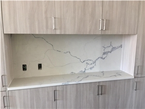 Prefabricated Kitchen White Quartz Countertops
