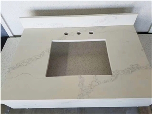 Artificial Calacatta Quartz Vanity Top for Hotels
