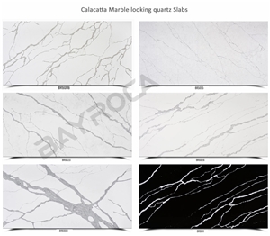 Black Marble Looking Calacatta Quartz Slabs
