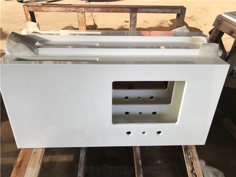 Pure White Nano Crystallized Glass Countertops