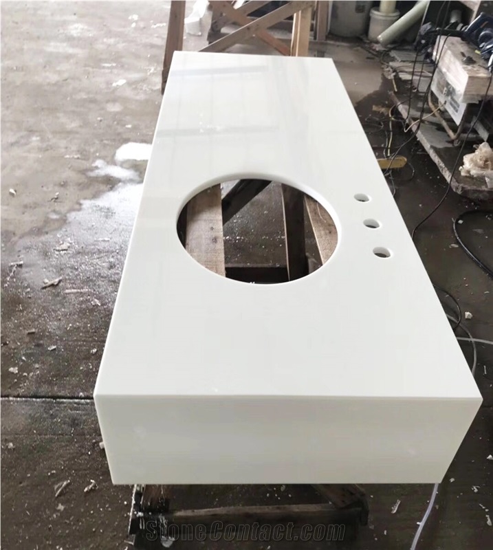 Pure White Nano Crystallized Glass Countertops