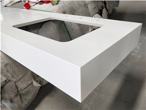Pure White Quartz Top for Hotel Bath Vanity