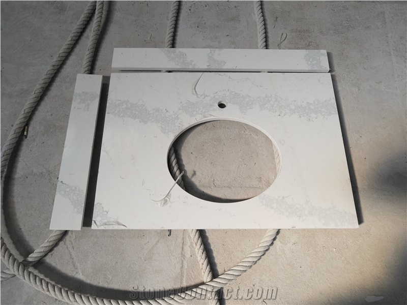 Vietnam Quartz Stone Bath Countertop for Hotel Projects