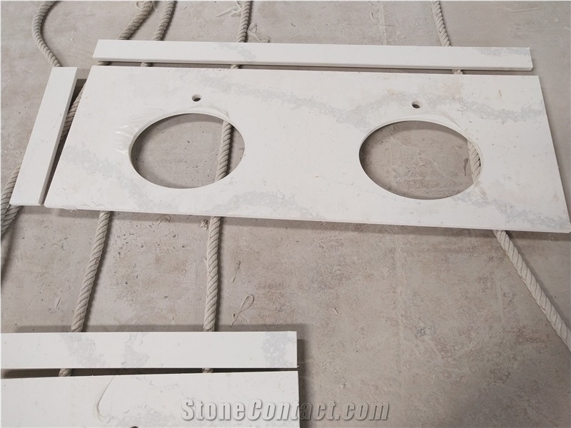 Vietnam Quartz Stone Bath Countertop for Hotel Projects