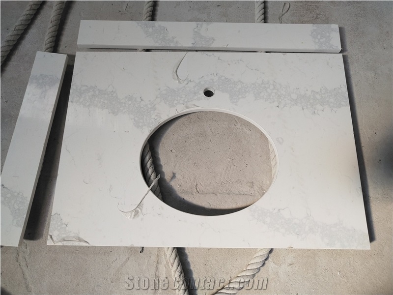 Vietnam Quartz Stone Bath Countertop for Hotel Projects