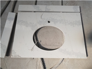 Vietnam Quartz Stone Bath Countertop for Hotel Projects