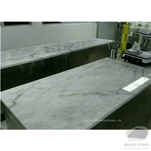 China White Jade Marble Countertop Bar Top