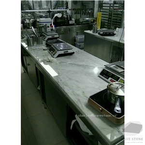 China White Jade Marble Countertop Bar Top