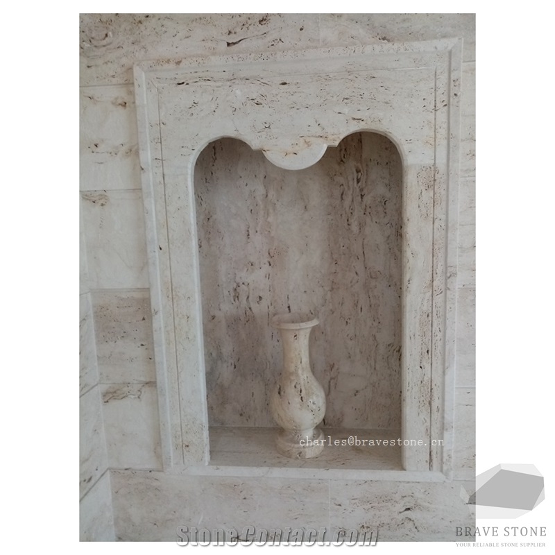 Super White Travertine Niche Railing Handrail