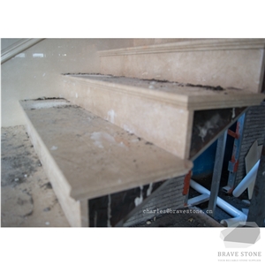 Victory Beige Marble Tile Fireplace Surround Cladding