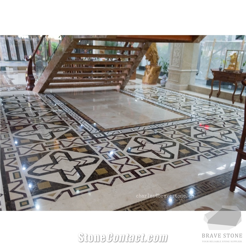 Waterjet Marble Medallion for Villa Marble Project