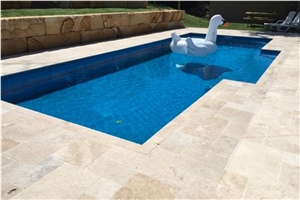 Classic Light Travertine Swimming Pool Pavers