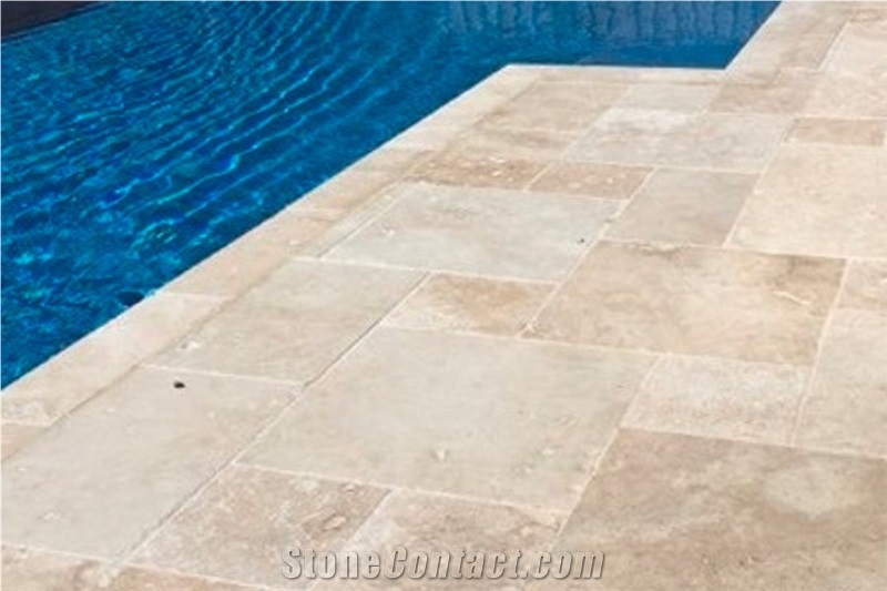 Classic Light Travertine Swimming Pool Pavers