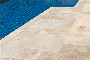 Classic Light Travertine Swimming Pool Pavers