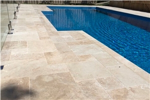 Classic Light Travertine Swimming Pool Pavers
