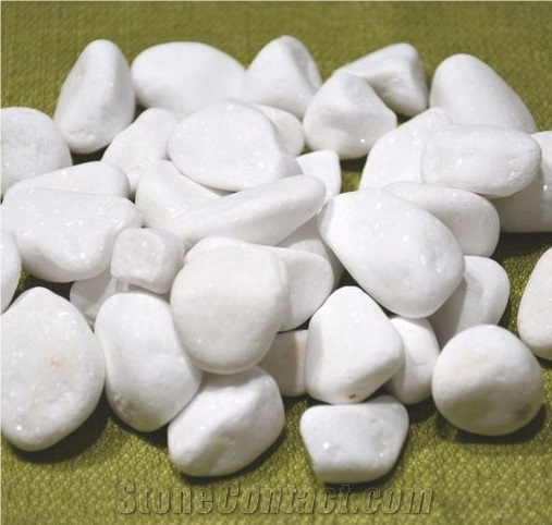 White Premium Marble Pebbles/ Blanco Sivec