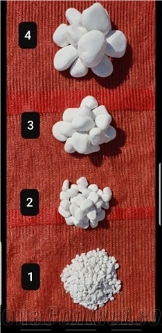 White Premium Marble Pebbles/ Blanco Sivec