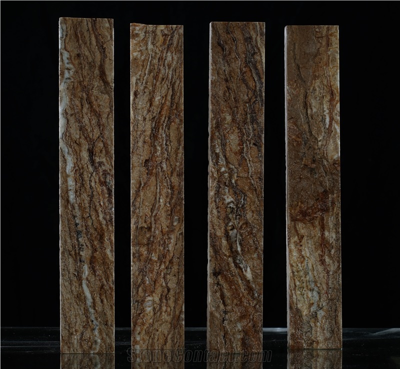 Brown Travertine Split Face Vein Cut Stone Veneer