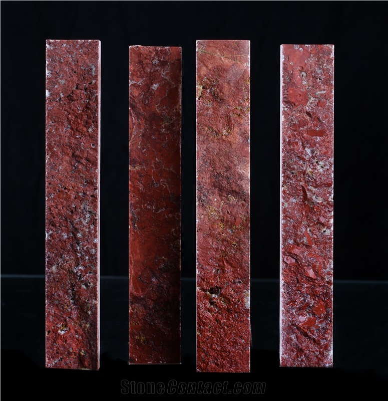 Red Travertine Split Face Wall Veneer