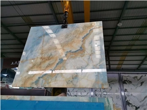 Chinese Blue Purple Onyx Slabs for Interior