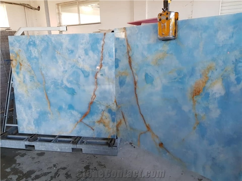 Chinese Blue Purple Onyx Slabs for Interior