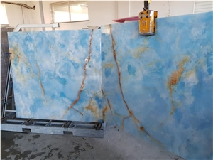 Chinese Blue Purple Onyx Slabs for Interior