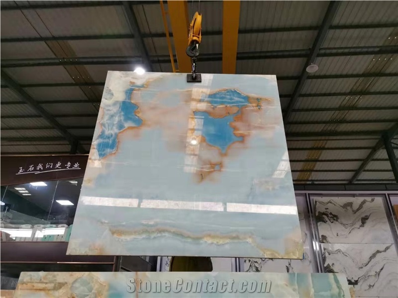 Chinese Blue Purple Onyx Slabs for Interior